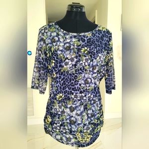 White House Black Market Blue Print Mesh size M NWOTs